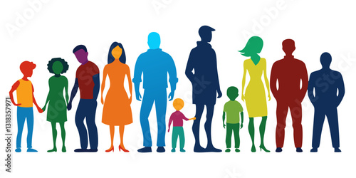 Professional Diversity: The Vibrant Silhouettes of Business Professionals

