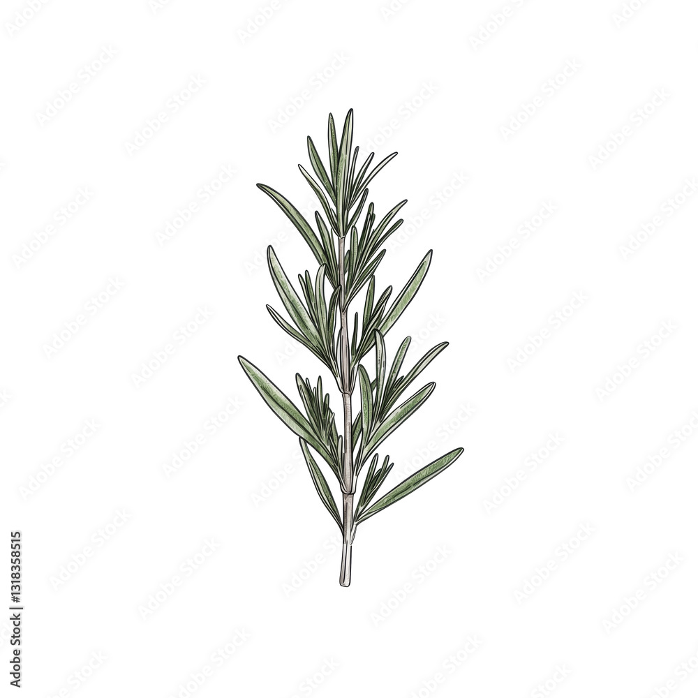 Fototapeta premium A Rosemary leaf isolated png.
