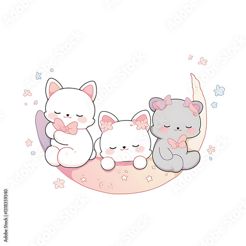 Playful and whimsical cat illustrations in vibrant and minimalist designs