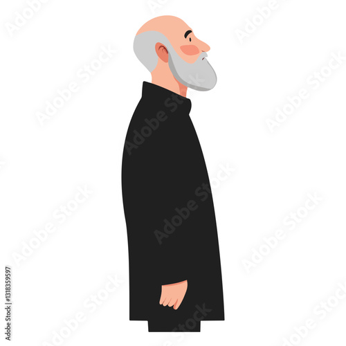 vector illustration of a old man