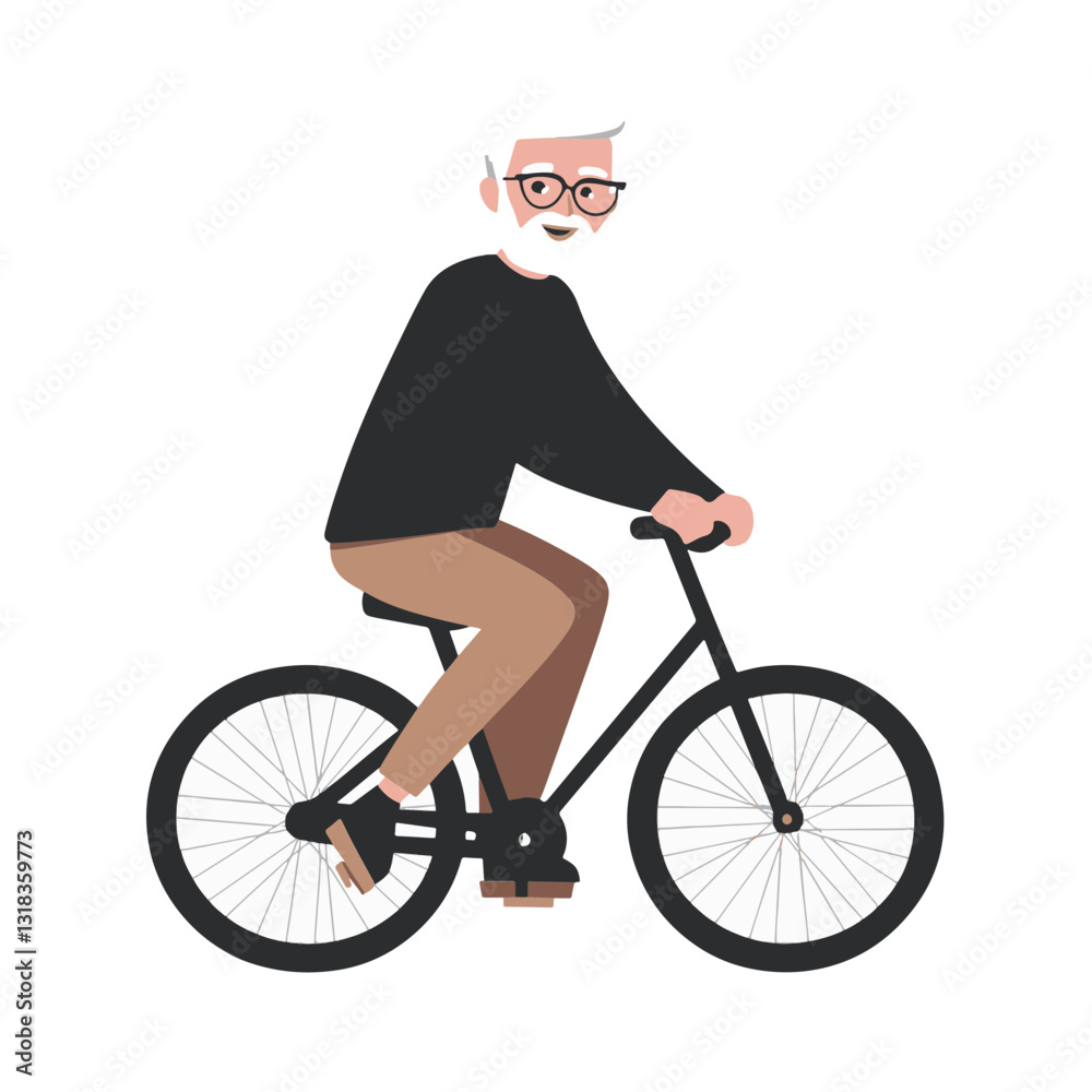 Naklejka premium vector illustration of a old man