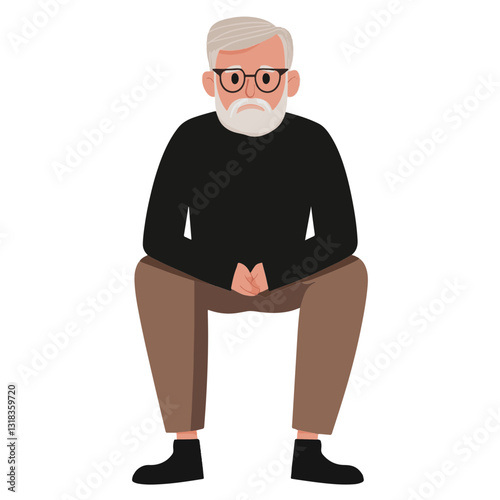 vector illustration of a old man