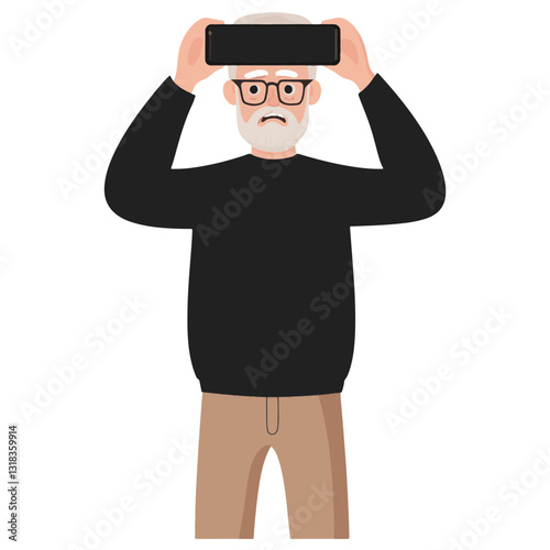 vector illustration of a old man