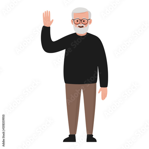 vector illustration of a old man