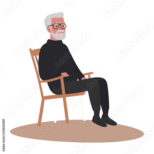 vector illustration of a old man