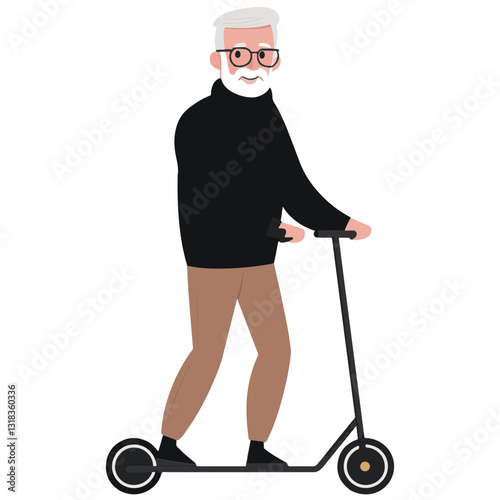 vector illustration of a old man