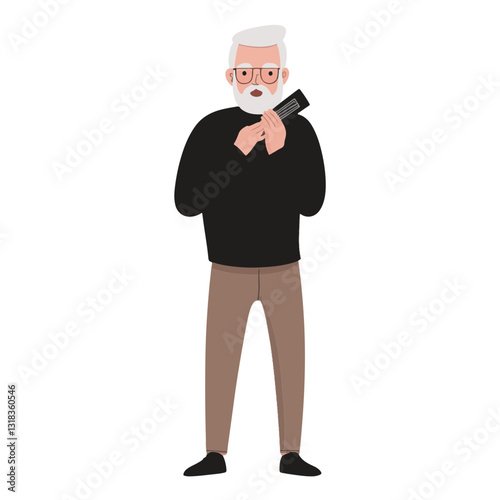 vector illustration of a old man