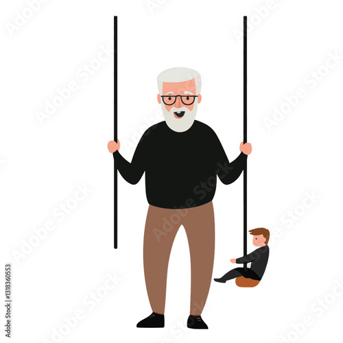 vector illustration of a old man