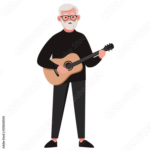 vector illustration of a old man