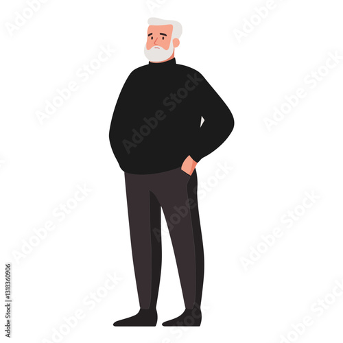 vector illustration of a old man