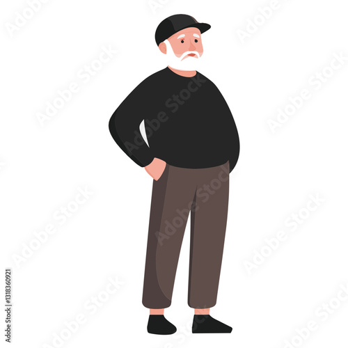 vector illustration of a old man
