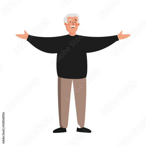 vector illustration of a old man