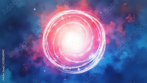 Cosmic swirling portal in nebula