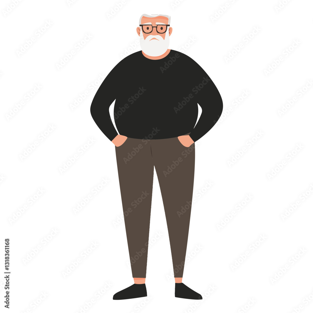 vector illustration of a old man vector illustration of a old man