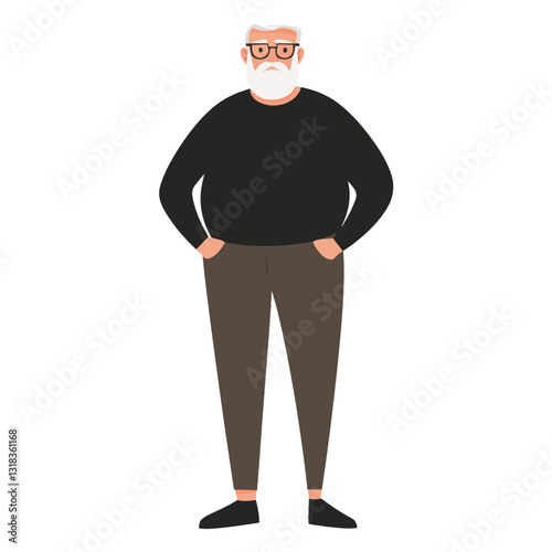 vector illustration of a old man