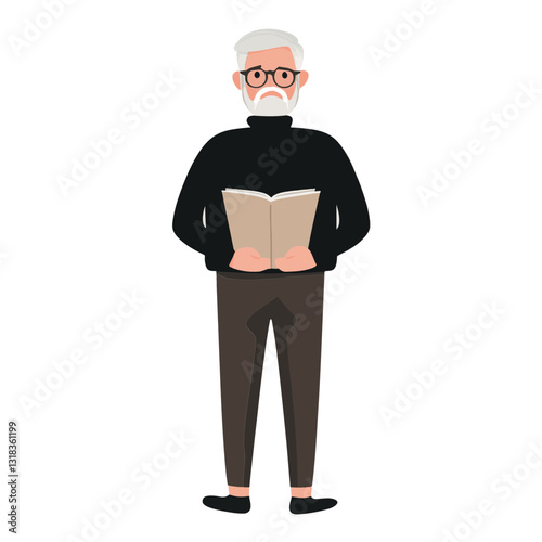 vector illustration of a old man