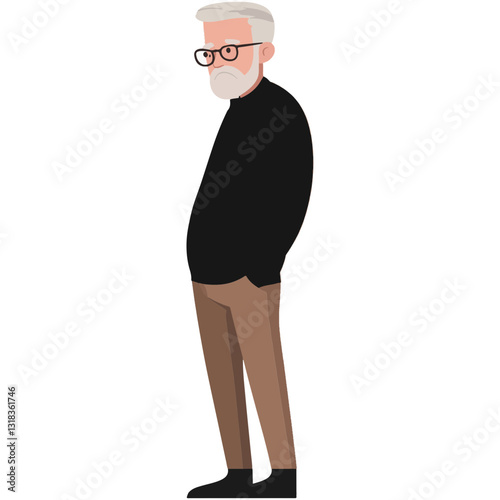 vector illustration of a old man