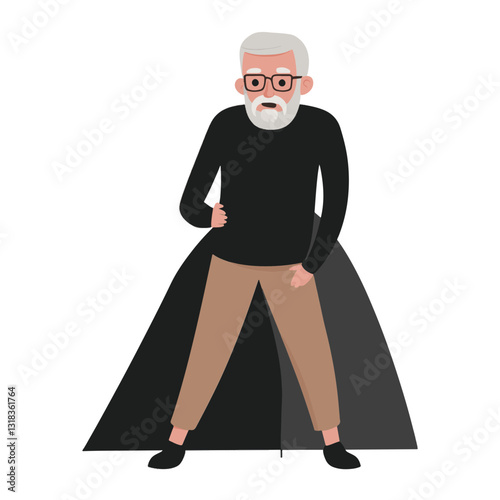 vector illustration of a old man