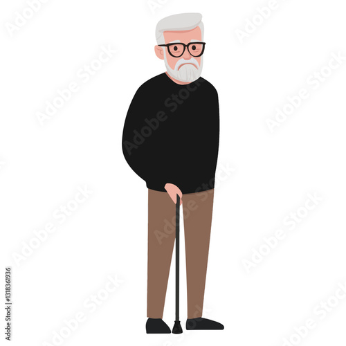 vector illustration of a old man