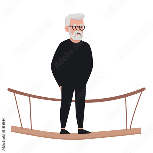 vector illustration of a old man