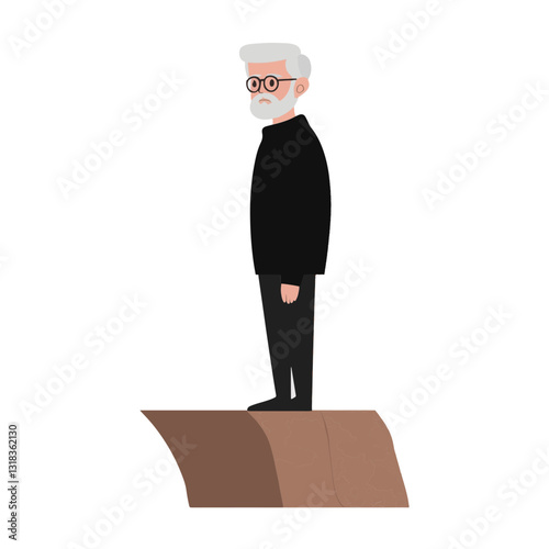 vector illustration of a old man