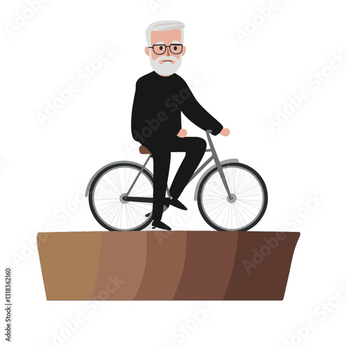 vector illustration of a old man