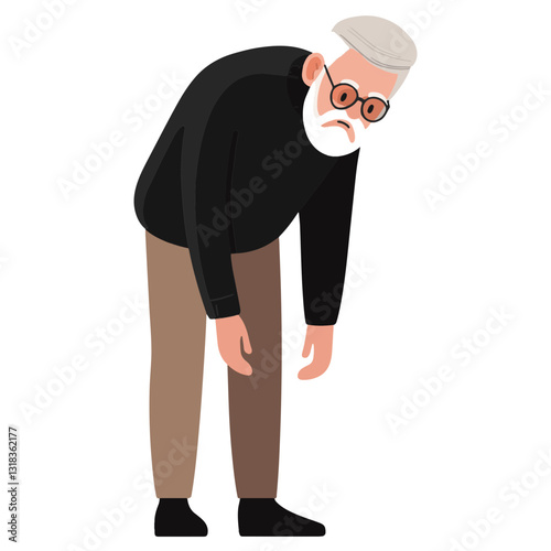 vector illustration of a old man