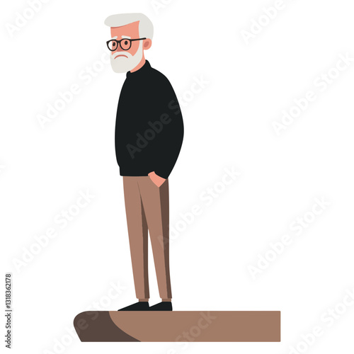 vector illustration of a old man