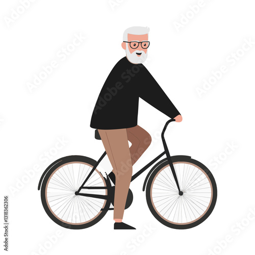 old man riding a bicycle
