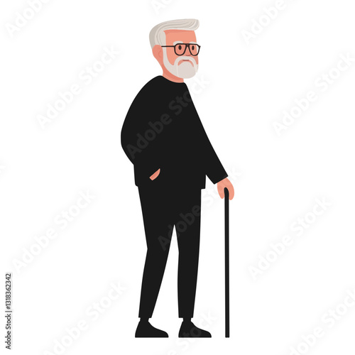vector illustration of a old man