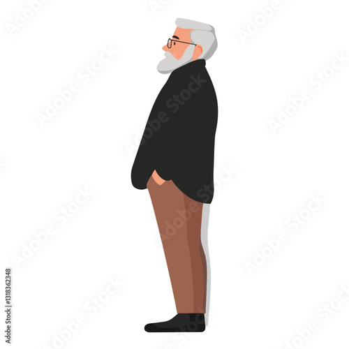 vector illustration of a old man