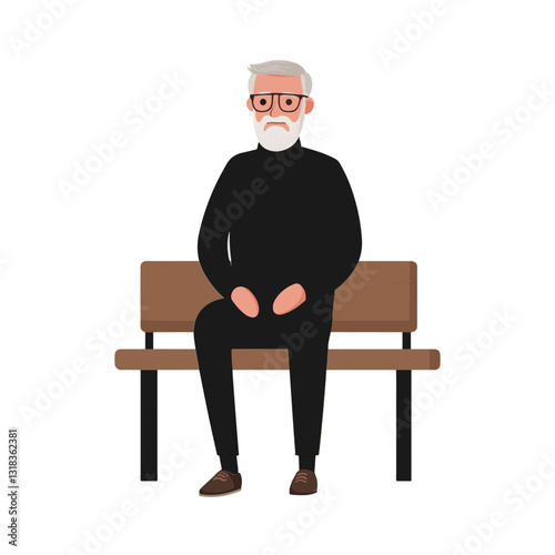 old man sitting on a bench