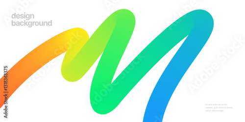Background with wavy gradient shapes. Colorful squiggles gradient lines design for flyer, poster, cover or banner. Vector illustrations.