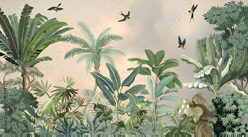 palm trees and grass