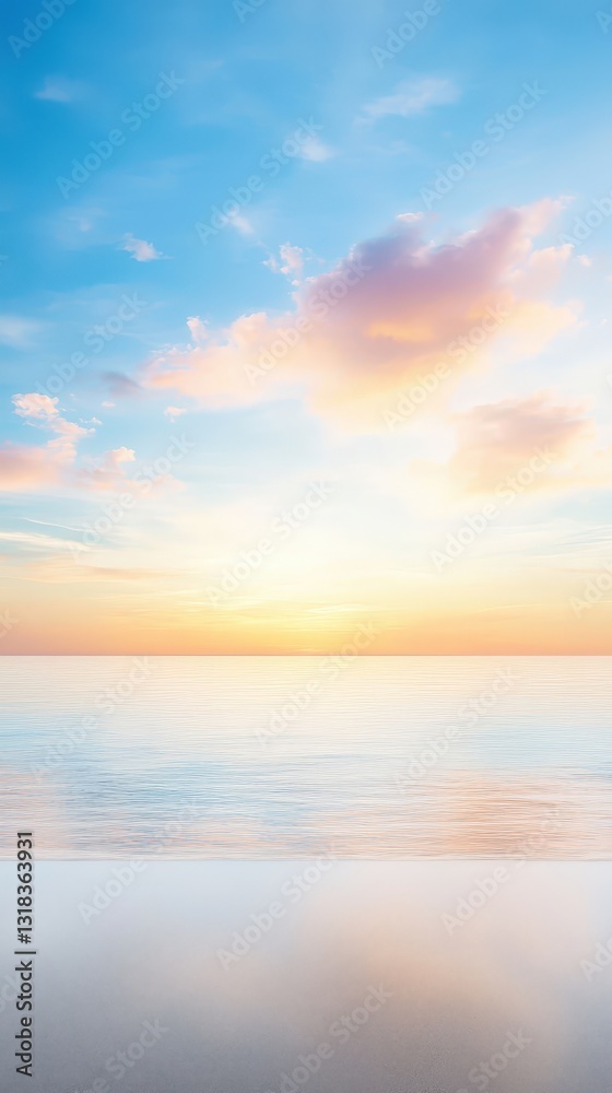 Obraz premium A beautiful sunset over the ocean with a few clouds in the sky