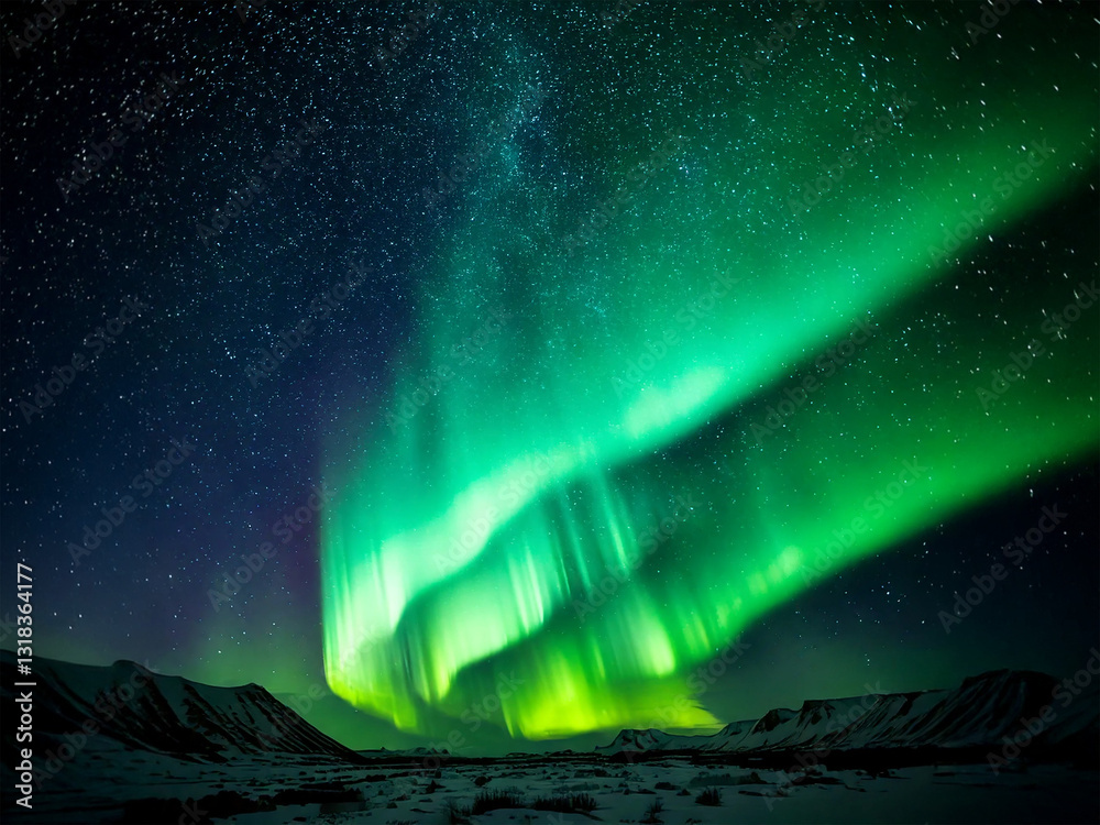 Mystical Aurora Over Snow Mystical Aurora Over Snow
