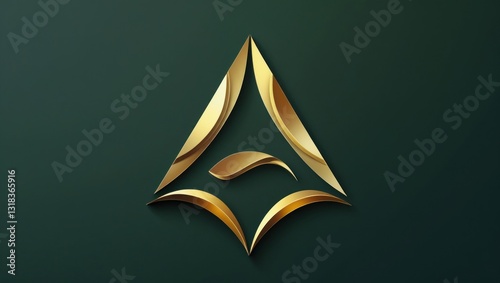 Gold Letter A Logo on Dark Background