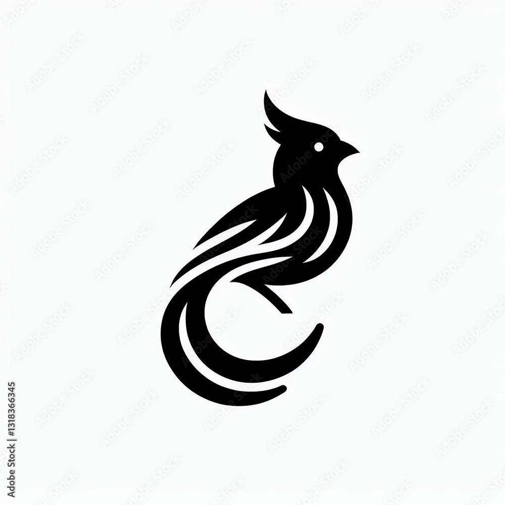 Fototapeta premium Elegant Bird Silhouette Logo Design