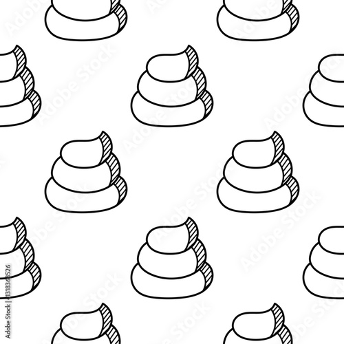 poop hand drawn seamless pattern