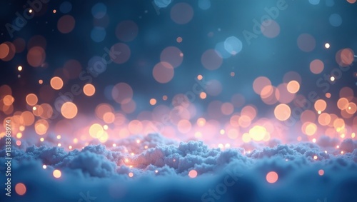 Night cloudscape glowing with warm lights