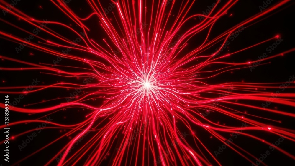 Red energy radiating from center Red energy radiating from center