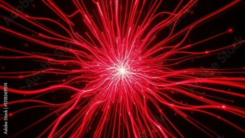 Red energy radiating from center