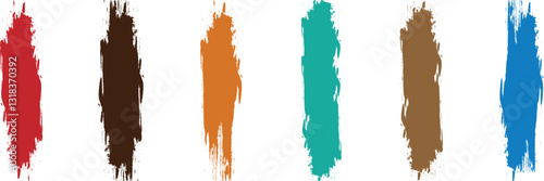 Colorful vector watercolor brush strokes. Vector collection of artistic grungy colorful paint hand made creative brush stroke set. Paintbrush color charcoal scribble elements collection.