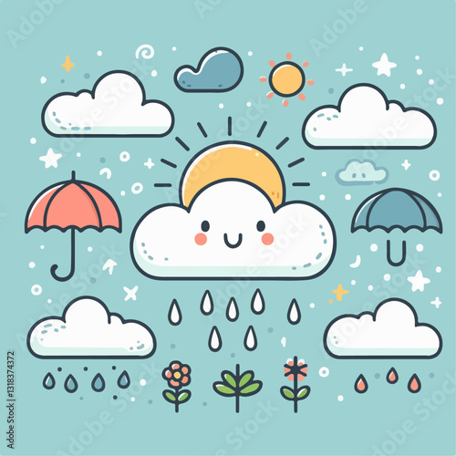 rain cloud vector illustration 