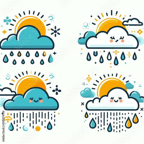 rain cloud vector illustration 