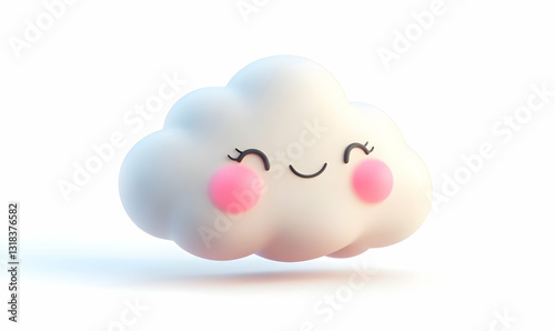 Cute cloud character with a happy expression