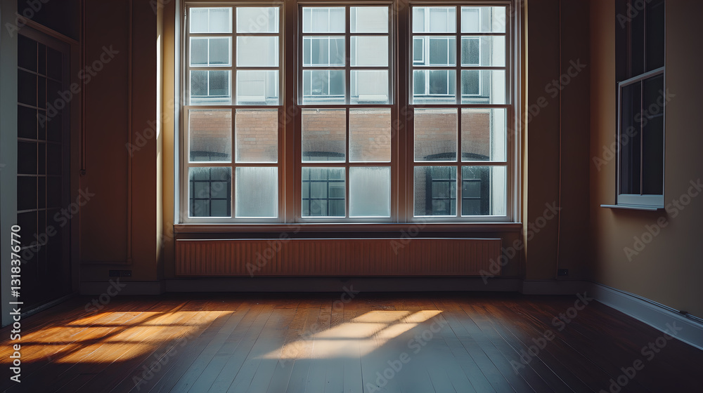 Fototapeta premium Simple interior space illuminated by sunlight