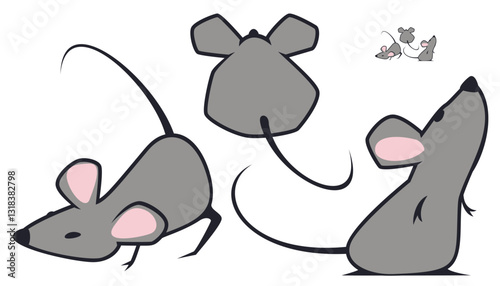 Funny mouse. Illustration concept template for website