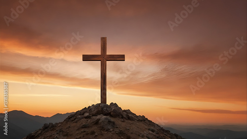 cross in the mountains