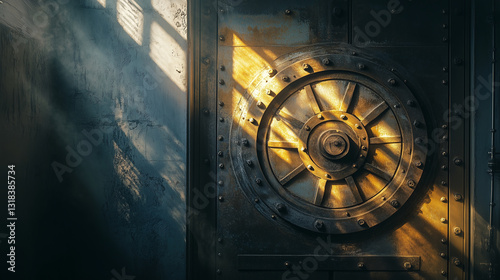 weathered metallic vault door tells tale of strength, resilience, and mysteries held within, hinting at secrets untold